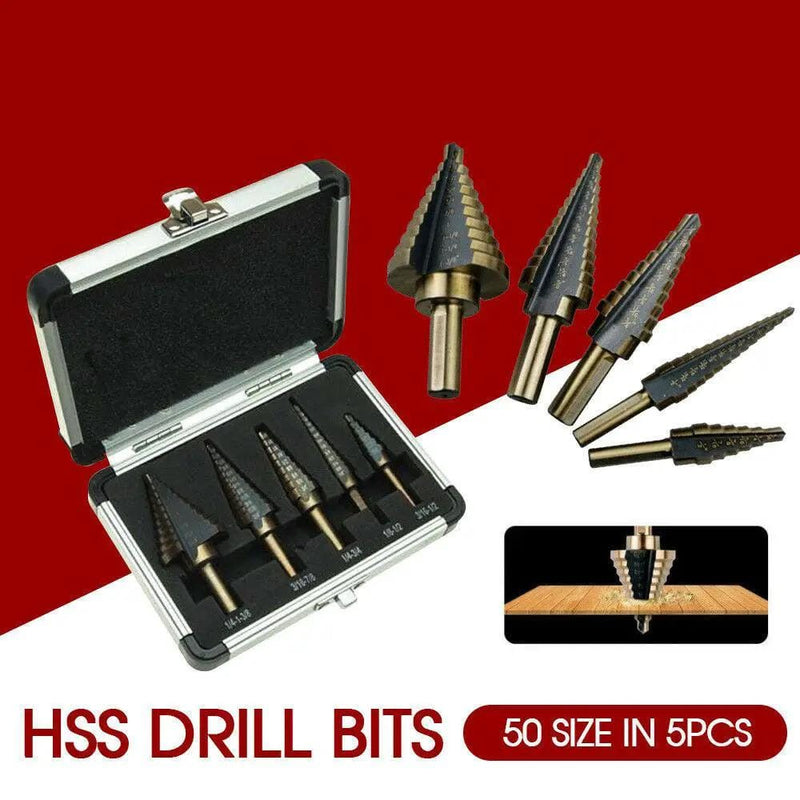 5PCS HSS Step Steel Cone Drill Titanium Bits Set – view 4