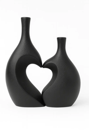 Frankly Cotton Heart Unity White Ceramic Vase Pair – view 4