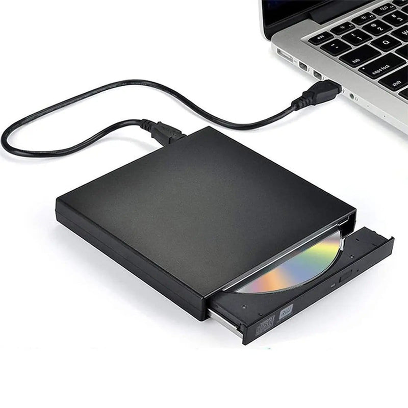 USB External CD DVD ROM Writer Burner Player Drive PC Laptop for Windows Mac – view 1