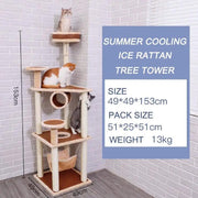 Summer Cooling Ice Rattan Activity Centre Cat Scratching Post Condo Treehouse – view 1
