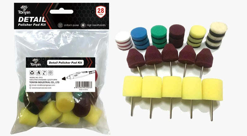 Racing Pro NZ Ltd TONYIN PAD KIT FOR DETAIL POLISHER TP28 TONYIN PAD KIT FOR DETAIL POLISHER TP28