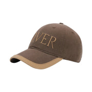 URBA VISTA Brown Script Embroidered Baseball Cap Brown Script Embroidered Baseball Cap