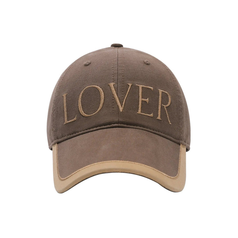 URBA VISTA Brown Script Embroidered Baseball Cap Brown Script Embroidered Baseball Cap
