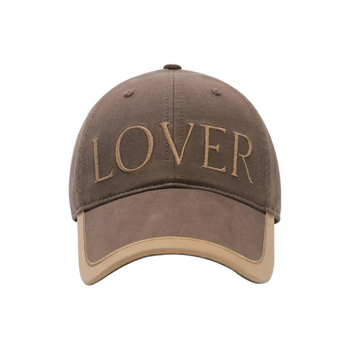 URBA VISTA Brown Script Embroidered Baseball Cap Brown Script Embroidered Baseball Cap