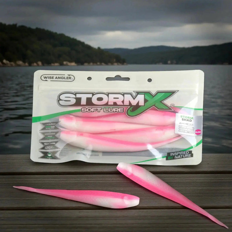 WISE ANGLER Soft Lure StormX™ Storm Shad 7" Soft Lure StormX Storm Shad 7 Inch Floating Soft Lure Glow