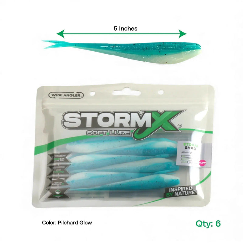 WISE ANGLER Soft Lure StormX™ Storm Shad 5" Soft Lure StormX Storm Shad 5 Inch Floating Soft Lure