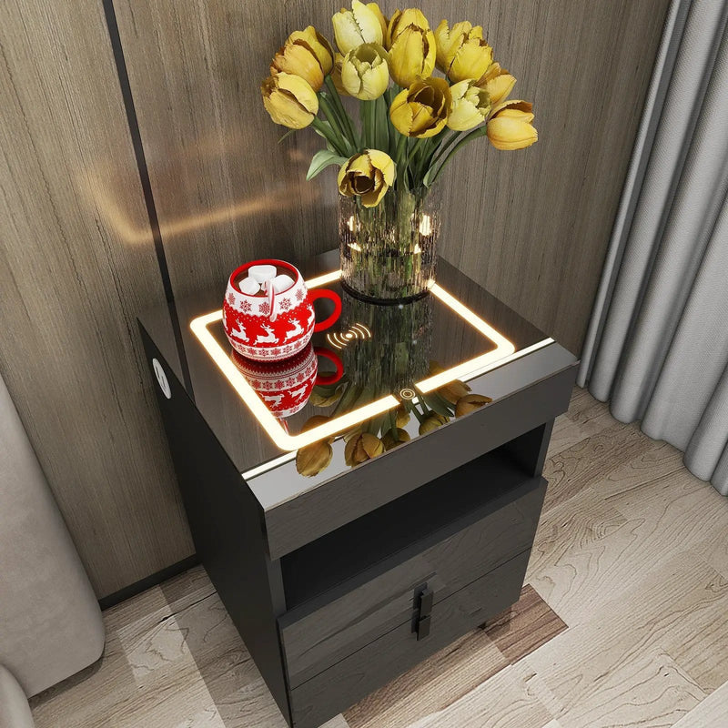 sue-e furniture Bedside Table 'Nicola' Smart Bedside Table with Intelligent Wireless Charging (USB-C Port DOES NOT WORK!) 'Nicola' Smart Bedside Table with Intelligent Wireless Charging (USB-C Port DOES NOT WORK!)