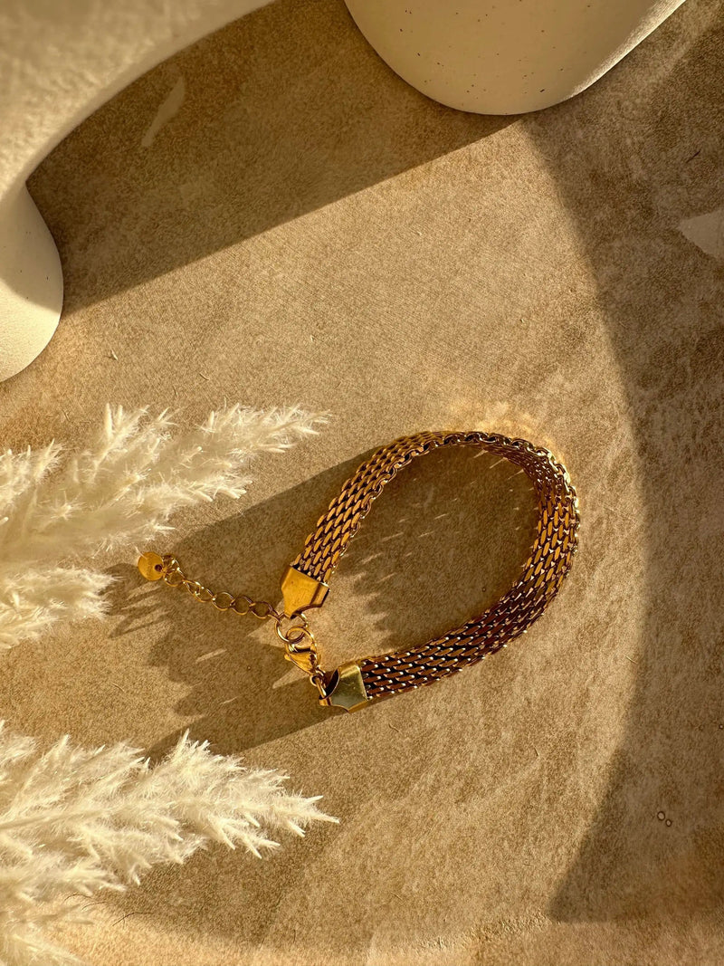Tahana Jewellery Bracelet Ataahua Gold Braided Mesh Bracelet Ataahua Gold Braided Mesh Bracelet