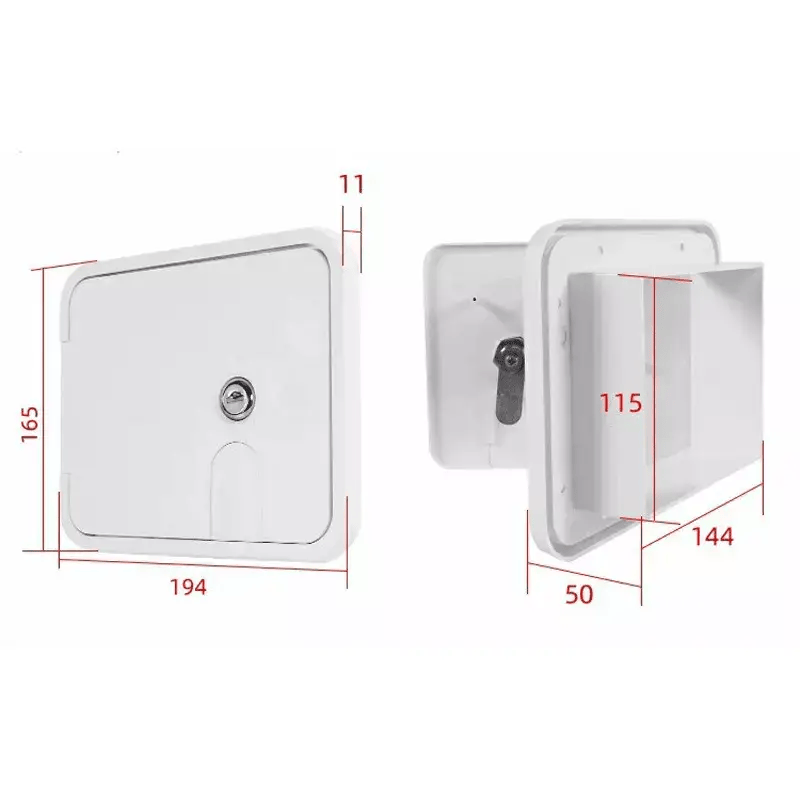 Caravan Utility Door Access Hatch Rectangle 194x165mm RV Motorhome Lock – view 3