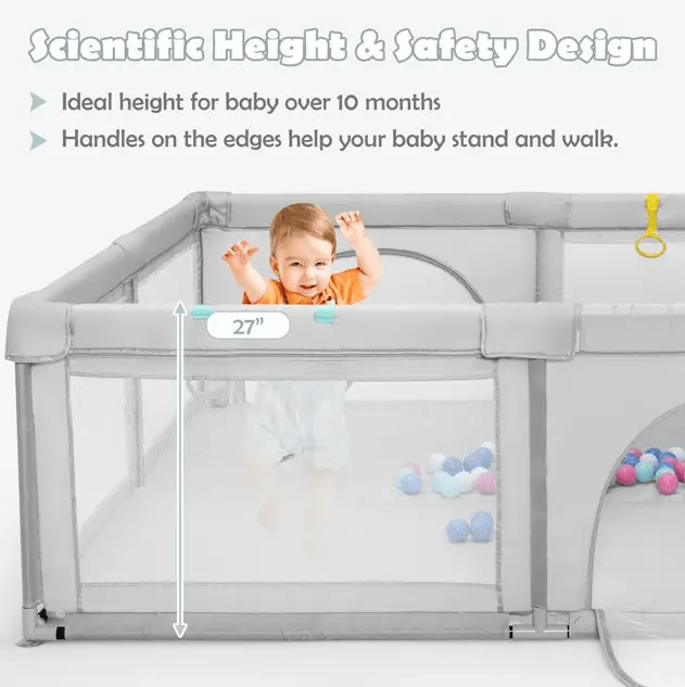 Kiwi Grab Kiwi Grab Baby Playpen light grey 180x150cm Baby Playpen light grey 180x150cm