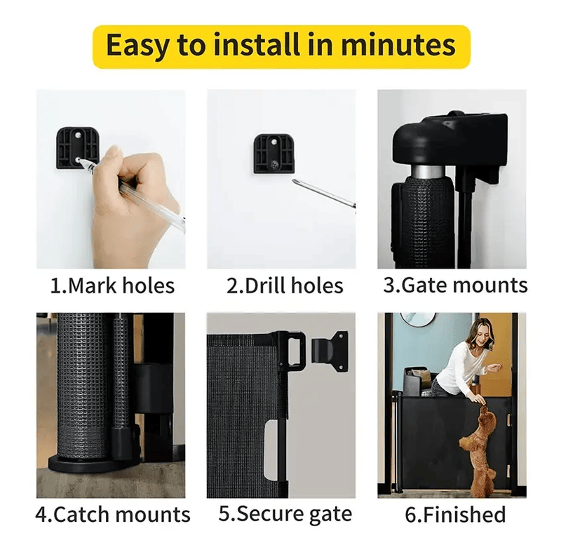 Kiwi Grab Kiwi Grab Baby retractable safety gate Black Baby retractable safety gate Black