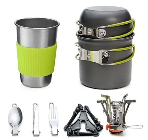 Portable Camping Stove Set - Compact Outdoor Cooking System with Windscreen | Backpacking Gas Stove – view 1