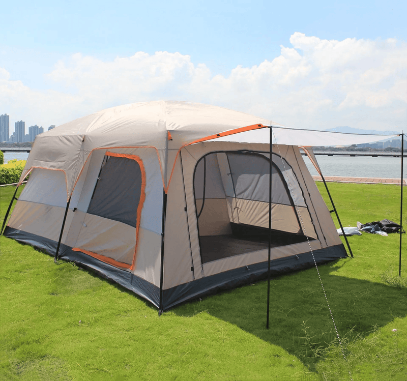 Camping Tent 6-10persons 380x260x195cm Khaki – view 2