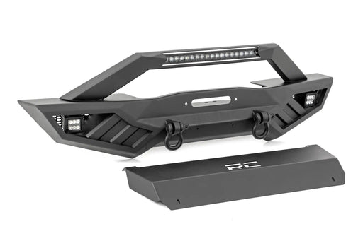 Rough Country Ribbed Front Winch Bumper For Jeep Wrangler JK JL JT – view 1