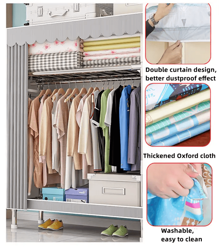 salelink.co.nz Unbranded Clothes Wardrobe Organiser (LM1248) Clothes Wardrobe Organiser (LM1248) | Action Outdoors NZ