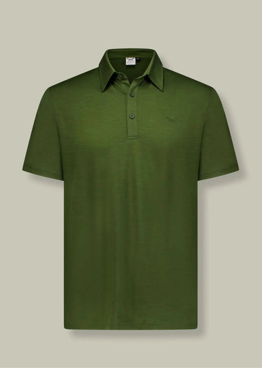 Merino 365 NZ Polos Men's Polo - 100% Merino Wool, Khaki Green Merino 365 NZ Mens Khaki Polo Shirt 100 Merino Wool