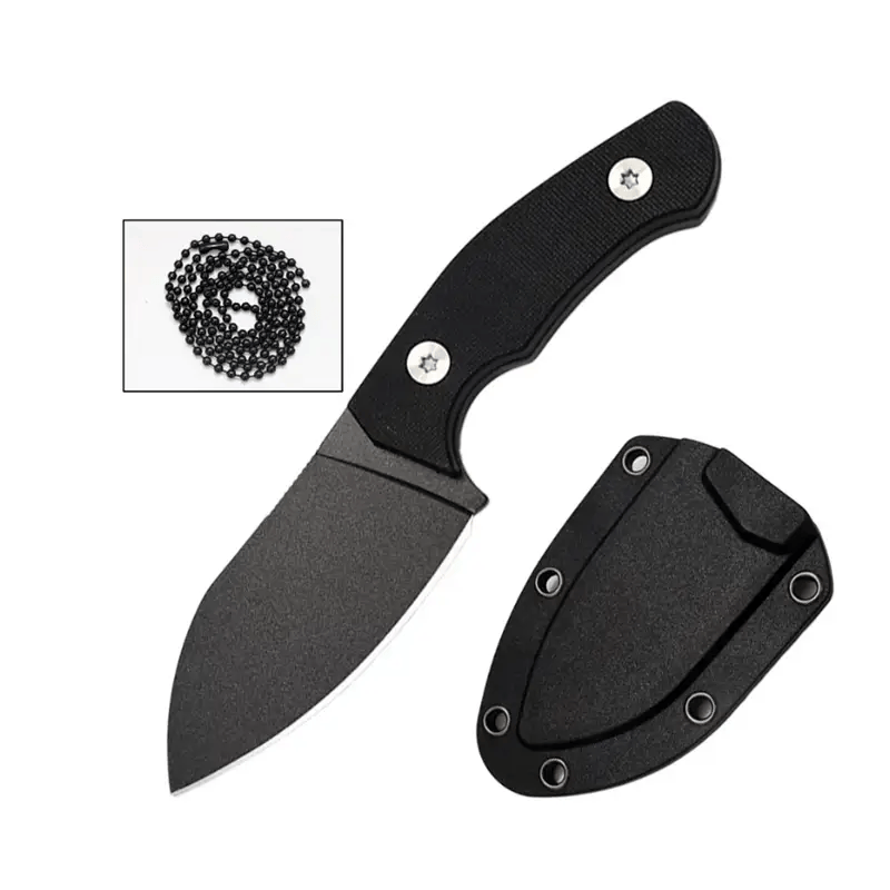 g8buynz EDC Fixed Blade with Sheath and Necklace Stainless Steel for Hiking & Camping EDC Fixed Blade with Sheath and Necklace Stainless Steel for Hiking & Camping