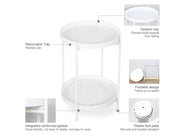 Loveliving Furniture Side Table-White Side Table-White