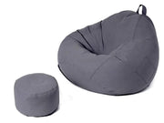 Loveliving Bean Bag Bean Bag Chair with Footstool- Dark Grey Bean Bag Chair with Footstool- Dark Grey