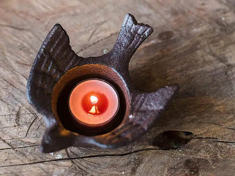 Loveliving Furniture Cast Iron Retro Birds Candle Holder (Set of 2) Cast Iron Retro Birds Candle Holder (Set of 2)