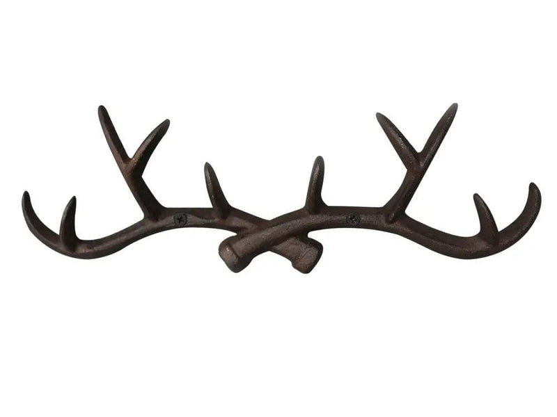 Loveliving Furniture Cast Iron Deer Antlers Coat Rack Key Holder Cast Iron Deer Antlers Coat Rack Key Holder