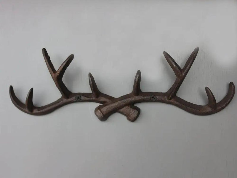 Loveliving Furniture Cast Iron Deer Antlers Coat Rack Key Holder Cast Iron Deer Antlers Coat Rack Key Holder