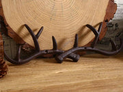 Loveliving Furniture Cast Iron Deer Antlers Coat Rack Key Holder Cast Iron Deer Antlers Coat Rack Key Holder