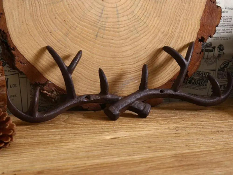 Loveliving Furniture Cast Iron Deer Antlers Coat Rack Key Holder Cast Iron Deer Antlers Coat Rack Key Holder