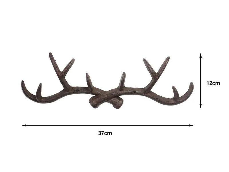 Loveliving Furniture Cast Iron Deer Antlers Coat Rack Key Holder Cast Iron Deer Antlers Coat Rack Key Holder