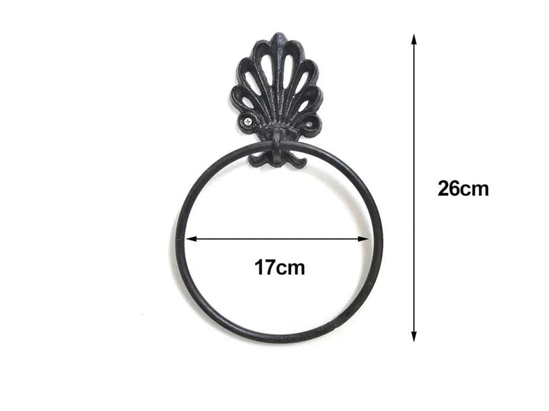 Loveliving Furniture Cast Iron Towel Ring Retro Towel Rack Cast Iron Towel Ring Retro Towel Rack
