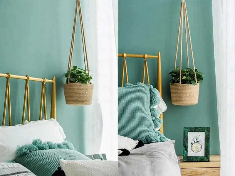 Loveliving 2 Pcs Jute Rope Hanging Planter Woven Plant Basket 2 Pcs Jute Rope Hanging Planter Woven Plant Basket