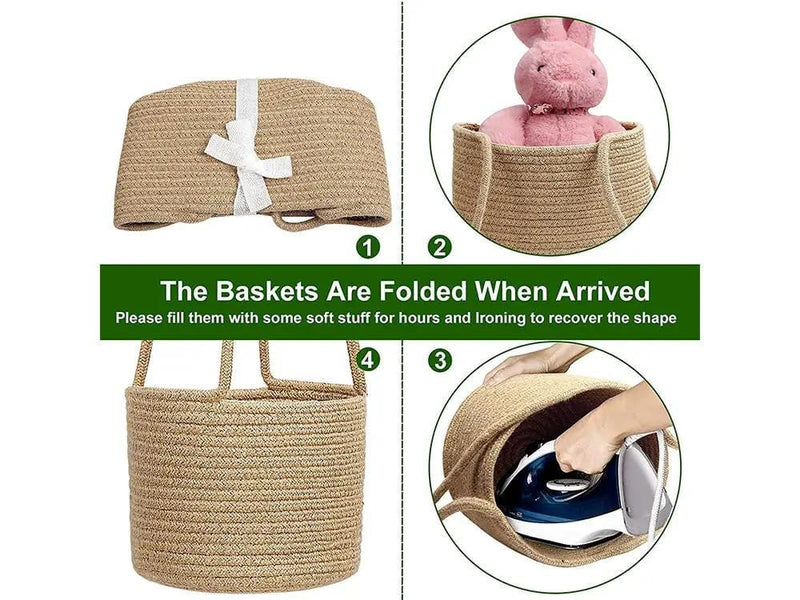 Loveliving 2 Pcs Jute Rope Hanging Planter Woven Plant Basket 2 Pcs Jute Rope Hanging Planter Woven Plant Basket