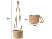 Loveliving 2 Pcs Jute Rope Hanging Planter Woven Plant Basket 2 Pcs Jute Rope Hanging Planter Woven Plant Basket