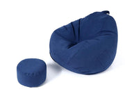 Loveliving Bean Bag Bean Bag Chair with Footstool- Dark Blue Bean Bag Chair with Footstool- Dark Blue