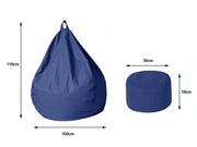 Loveliving Bean Bag Bean Bag Chair with Footstool- Dark Blue Bean Bag Chair with Footstool- Dark Blue
