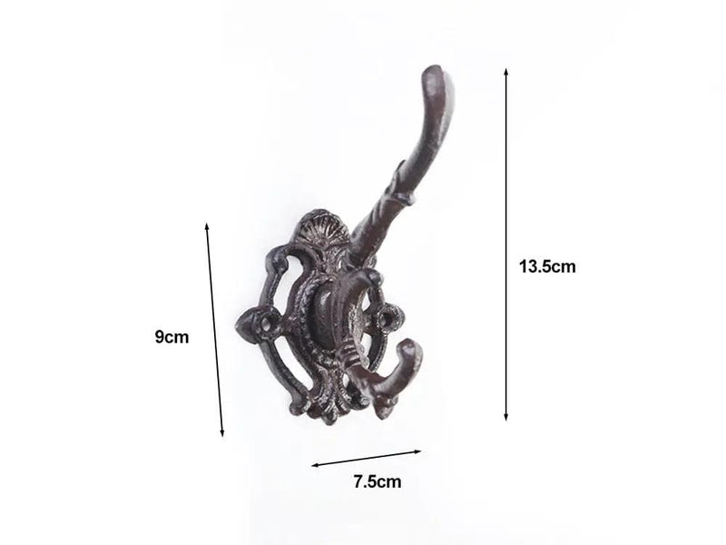 Loveliving Furniture Cast Iron Wall Mounted Coat Hooks (Set of 3) Cast Iron Wall Mounted Coat Hooks (Set of 3)