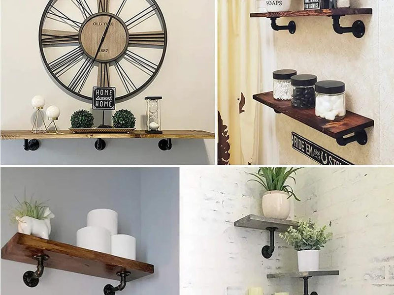 Loveliving 6 Pcs Industrial Rustic Shelf Brackets 6 Pcs Industrial Rustic Shelf Brackets