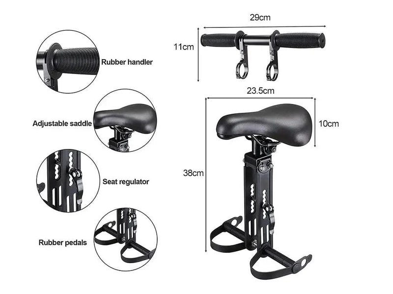 Loveliving Kids Bike Seat and Handlebar Pack (2-5 years) Kids Bike Seat With Mid Mounted Handlebar Pack
