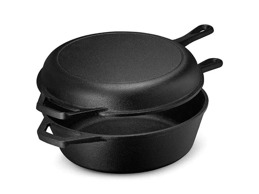 Loveliving Cast Iron 2 In1 Cast Iron Skillet Set 2 In1 Cast Iron Skillet Set