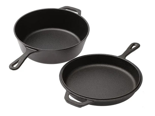 Loveliving Cast Iron 2 In1 Cast Iron Skillet Set 2 In1 Cast Iron Skillet Set