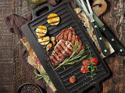 Loveliving Cast Iron Reversible Cast Iron Grill Griddle Grill Plate Reversible Cast Iron Grill and Griddle Plate for Stove