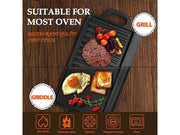 Loveliving Cast Iron Reversible Cast Iron Grill Griddle Grill Plate Reversible Cast Iron Grill and Griddle Plate for Stove