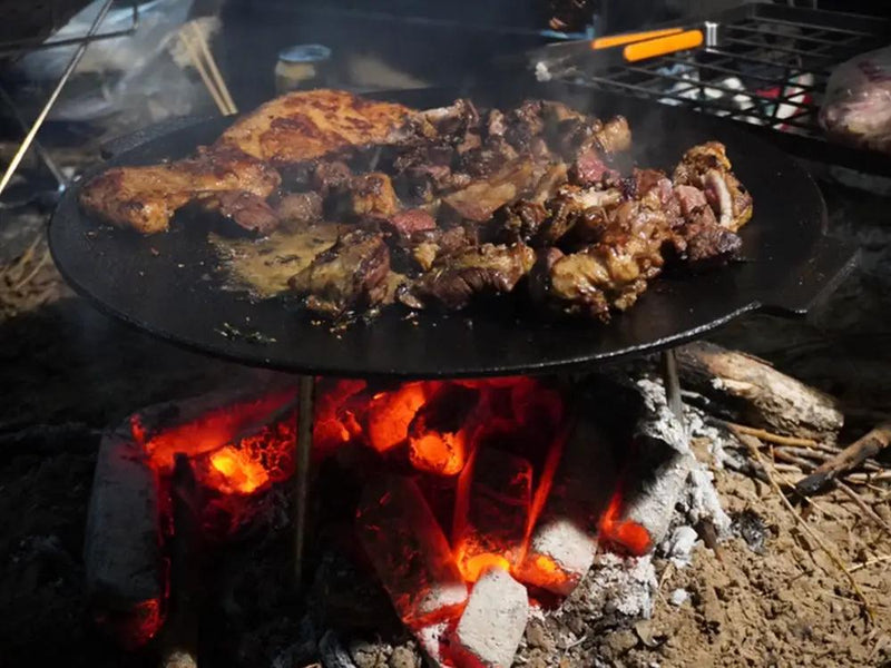 Loveliving Cast Iron Outdoor Camping Barbecue Rack Cast Iron Grill Pan Outdoor Cast Iron BBQ Grill Pan For Camping