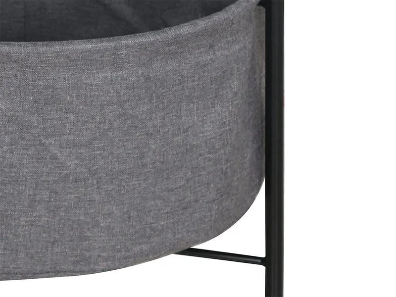 Loveliving Side Table with Storage Basket- Black Side Table with Storage Basket- Black