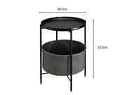 Loveliving Side Table with Storage Basket- Black Side Table with Storage Basket- Black