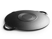 Loveliving Cast Iron Cast iron Grill Plate-35cm Cast Iron Grill Plate 35cm Preseasoned Griddle