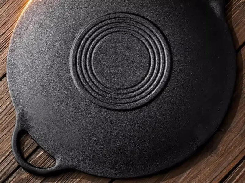 Loveliving Cast Iron Cast iron Grill Plate-35cm Cast Iron Grill Plate 35cm Preseasoned Griddle