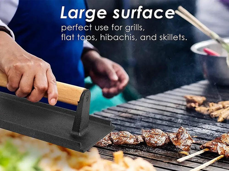 Loveliving Cast Iron Grill Press Loveliving Cast Iron Grill Press For Juicy Meats