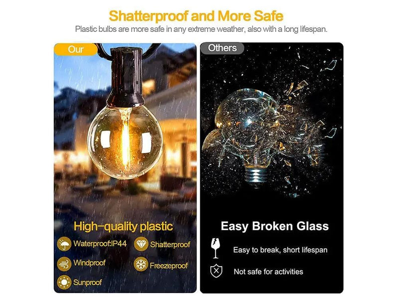 Solar Powered Festoon String Lights 15m with 50 Bulbs – view 3