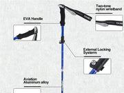 Loveliving Outdoor & Camping Portable 5-Section Hiking Sticks-Blue/130CM Portable 5-Section Hiking Sticks-Blue/130CM